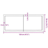 Table Top Dark Brown 120x50x cm Treated Solid Wood Oak 3156437
