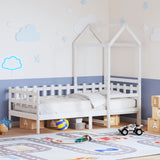 Day Bed with Roof without Mattress White 80x200 cm Solid Wood 3282313