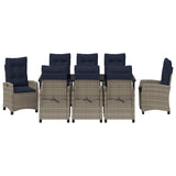 Garden Dining Set with Cushion 9 pcs Grey Poly Rattan 3380469