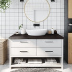 Bathroom Countertop Dark Brown 100x50x cm Treated Solid Wood 3156229