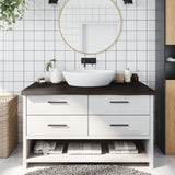 Bathroom Countertop Dark Brown 100x50x cm Treated Solid Wood 3156229