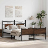 Bed Frame without Mattress Brown Oak 137x190 cm Engineered Wood 4107033