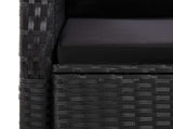 Garden Dining Set Black PE Rattan 8-Seater 3277651