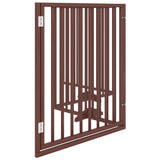 Dog Gate with Door Foldable 4 Panels Brown 320 cm Poplar Wood 352203