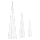 Acrylic Decorative LED Light Cone Set Blue 30/45/60cm 328969