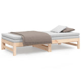 Pull-out Day Bed without Mattress 2x cm Solid Wood Pine 823414