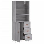 Highboard Grey Sonoma 69.5x34x180 cm Engineered Wood 3189419