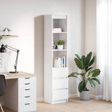 Highboard White 37.5x35x180 cm Engineered Wood 861661