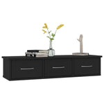 ZNTS Wall-mounted Drawer Shelf Black 88x26x18.5 cm Engineered Wood 800595