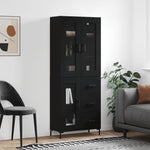 Highboard Black 69.5x34x180 cm Engineered Wood 3198594