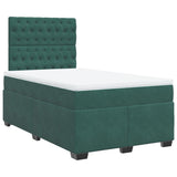 Box Spring Bed with Mattress Dark Green 120x190 cm Small Double Velvet 3290867