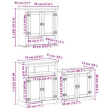 3 Piece Bathroom Furniture Set Corona Solid Wood Pine 3334639