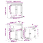 ZNTS 3 Piece Bathroom Furniture Set Corona Solid Wood Pine 3334639