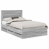 Bed Frame with Drawer Grey Sonoma 120 x 190 cm Engineer Wood 3410191