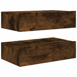 TV Cabinets with LED Lights 2 pcs Smoked Oak 60x35x15.5 cm 842897