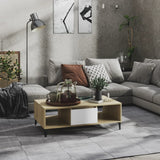 Coffee Table White and Sonoma Oak 103.5x60x35 cm Engineered Wood 806027