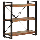 3-Tier Bookcase 77x30x80 cm Solid Wood Reclaimed and Iron 351109