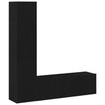 TV Cabinet Set Wall-mounted 4 pcs Black oak 130.5 x 30 x 140 cm 3333052