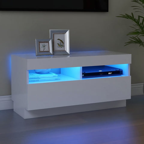 ZNTS TV Cabinet with LED Lights White 80x35x40 cm 804445