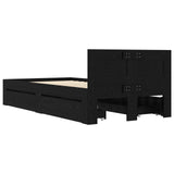 Bed Frame with Headboard Black Oak 80 x 200 cm Engineered Wood 3429683