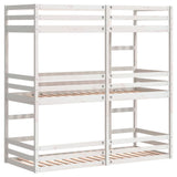 Triple Bunk Bed without Mattress White 80x200 cm Solid Wood Pine 3284252