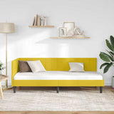 Corner Bed Frame with Headboard Yellow 80 x 200 cm Velvet 42016334