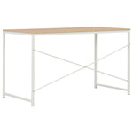 ZNTS Computer Desk White and Oak 120x60x70 cm 20259