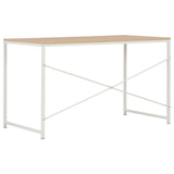 ZNTS Computer Desk White and Oak 120x60x70 cm 20259