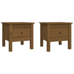 ZNTS Side Tables 2 pcs Honey Brown 40x40x39 cm Solid Wood Pine 813791