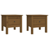 ZNTS Side Tables 2 pcs Honey Brown 40x40x39 cm Solid Wood Pine 813791