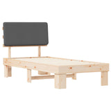 Bed Frame with Upholstered Headboard Dark Grey 75 x 190 cm 877390