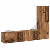 Wall Mounted TV cabinets 3 pcs Old Wood Engineered Wood 3328961