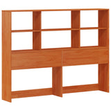 Bed Frame with Storage Headboard Wax Brown 140 x 190 cm 3423798