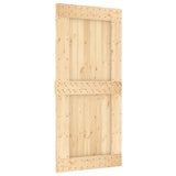 Sliding Door with Hardware Set 95x210 cm Solid Wood Pine 3203074