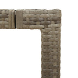 Garden Table with Glass Top Grey 150x90x75 cm Poly Rattan 365591