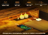 120cm Computer Desk with LED Lights and Power Outlets, Gaming Desk with Monitor Stand, Computer T3398P341428