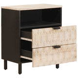 Bedside Cabinet White 50 x 33 x 60 cm Solid Mango Wood 4017874