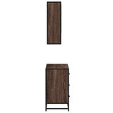 ZNTS 2 Piece Bathroom Furniture Set Brown Oak Engineered Wood 3300934