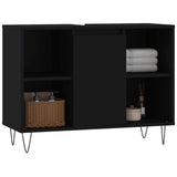 Bathroom Cabinet Black 80x33x60 cm Engineered Wood 831629