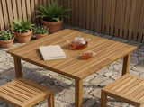 Table Top 80 x 80 x 3.5 cm Square Solid Teak Wood Natural 42033147