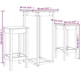 3 Piece Bar Set White Solid Wood Pine 3124728