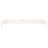Bed Frame without Mattress White Solid Wood Pine 100x200cm 810356
