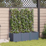 Garden Planter 3 pcs LiGht Grey 120 x 40 x 143 cm Plastic 42002886