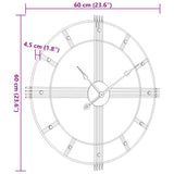 ZNTS Wall Clock Black Ø60 cm Iron 4008410