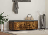 Hall Bench with Cushion with Shelf Smoked Oak 100 x 38 x 46 cm 891492