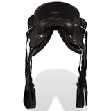 Western Saddle. Headstall&Breast Collar Real Leather 12" Black 91355