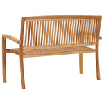 2-Seater Stacking Garden Bench 128.5 cm Solid Teak Wood 49388
