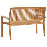 2-Seater Stacking Garden Bench 128.5 cm Solid Teak Wood 49388