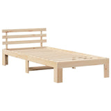 Bed Frame with Headboard Natural 75 x 190 cm Solid Pine Wood 872635