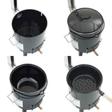 Goulash Cannon with Chimney and Lid Black Enamelled Steel 4005749